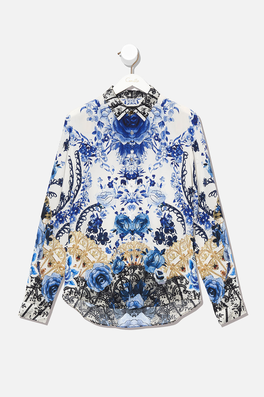 COLLARED LONG SLEEVE SHIRT REIGN OF ROSES