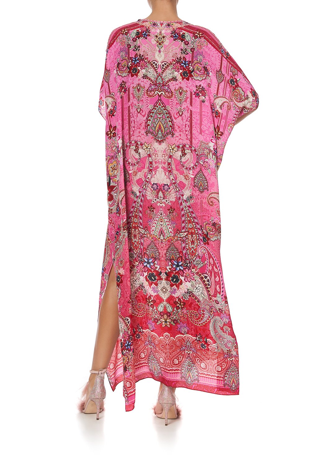 SLIM FIT KAFTAN WITH SPLIT PALISADES PAISLEY