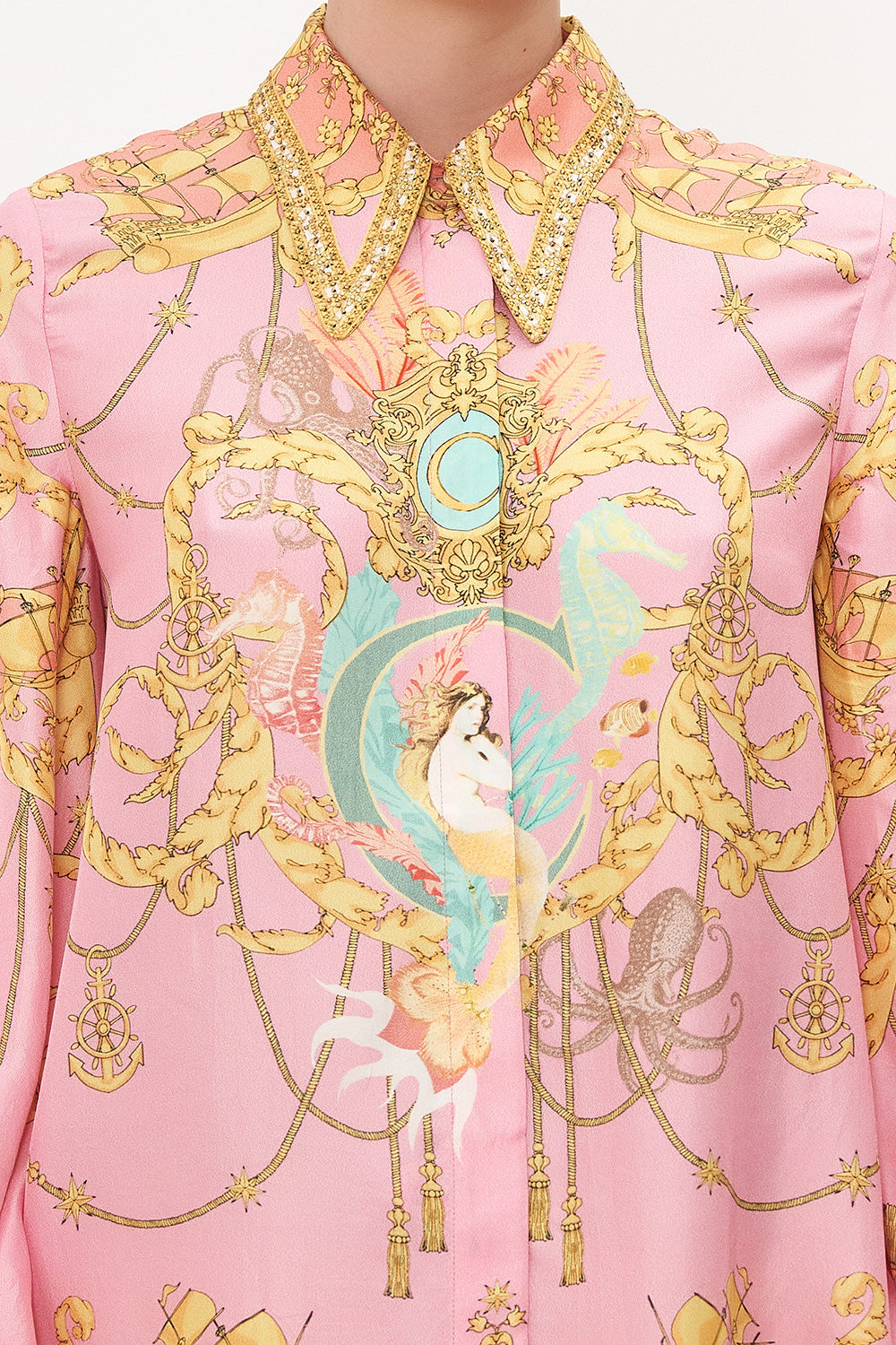 CURVED COLLAR BLOUSE MERMAID MOTEL