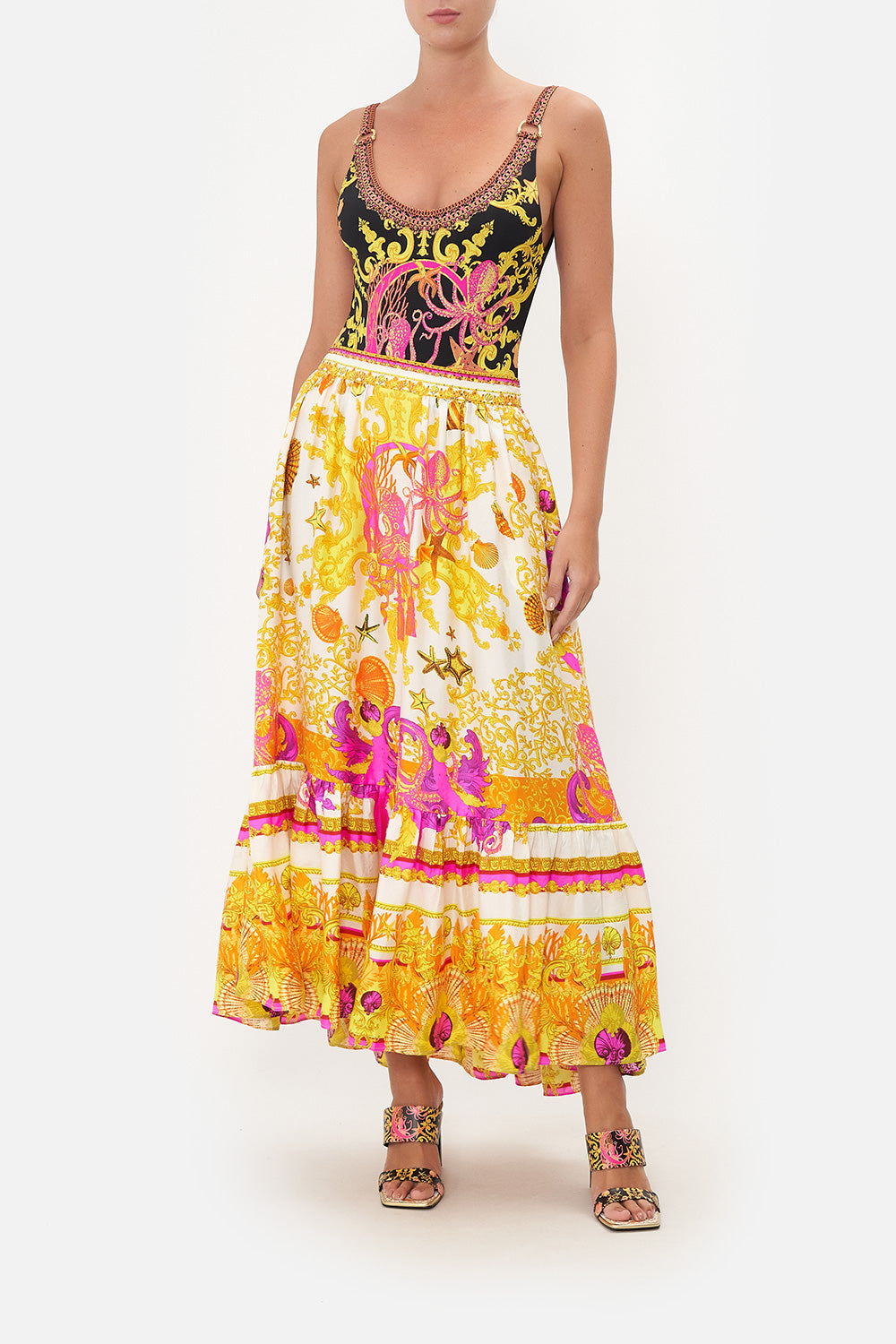 GATHERED RUFFLE HEM SKIRT SQUID SQUAD