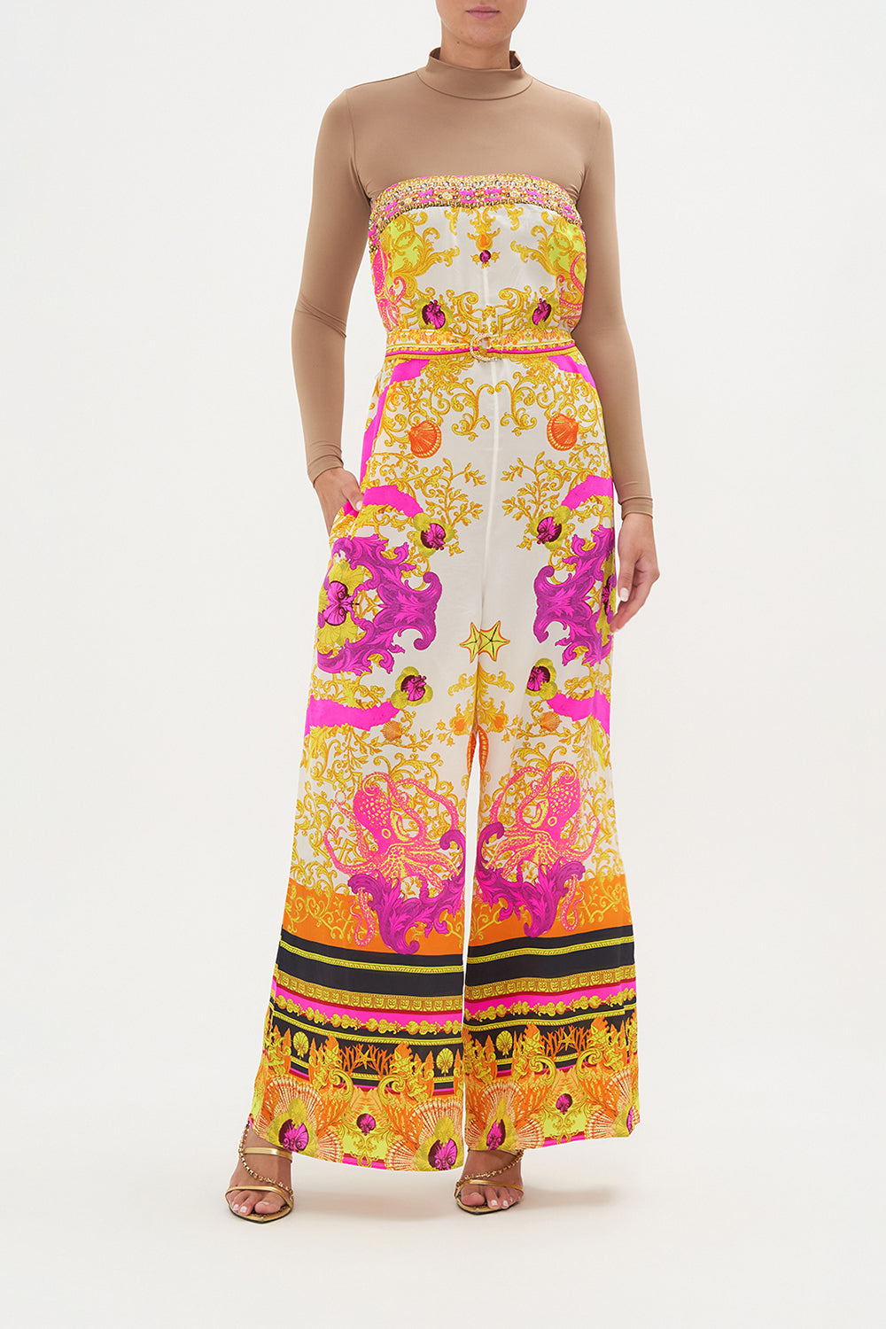 STRAPLESS JUMPSUIT WITH D RING BELT SQUID SQUAD