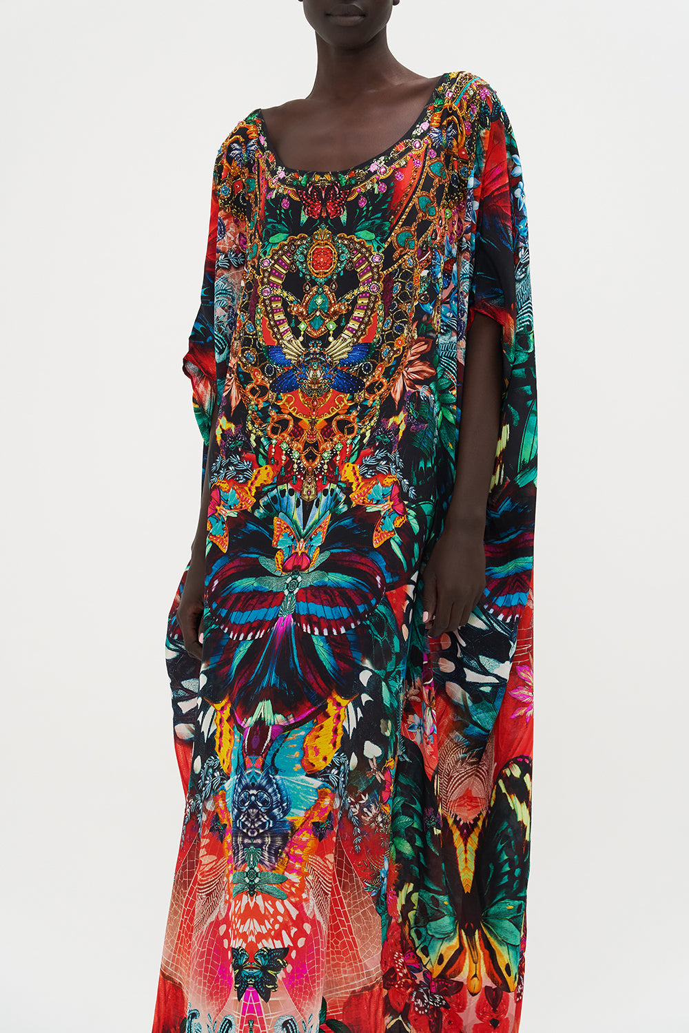 ROUND NECK KAFTAN IN A FLUTTER