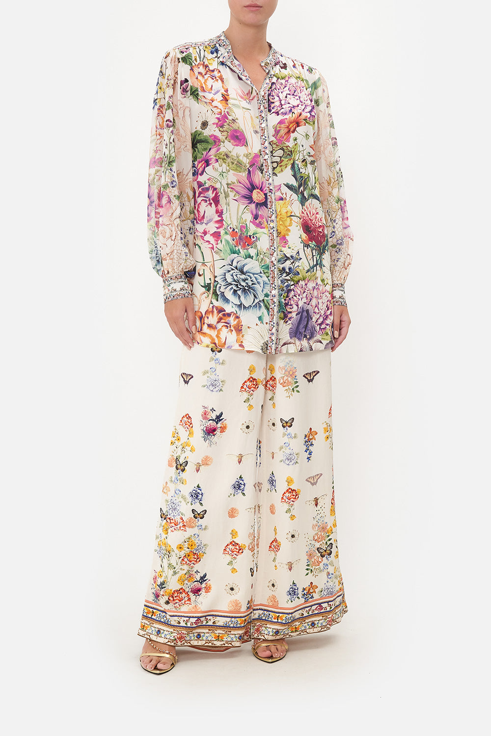 BLOUSON SLEEVE BLOUSE WITH YOKE QUEENS BEE HIVE