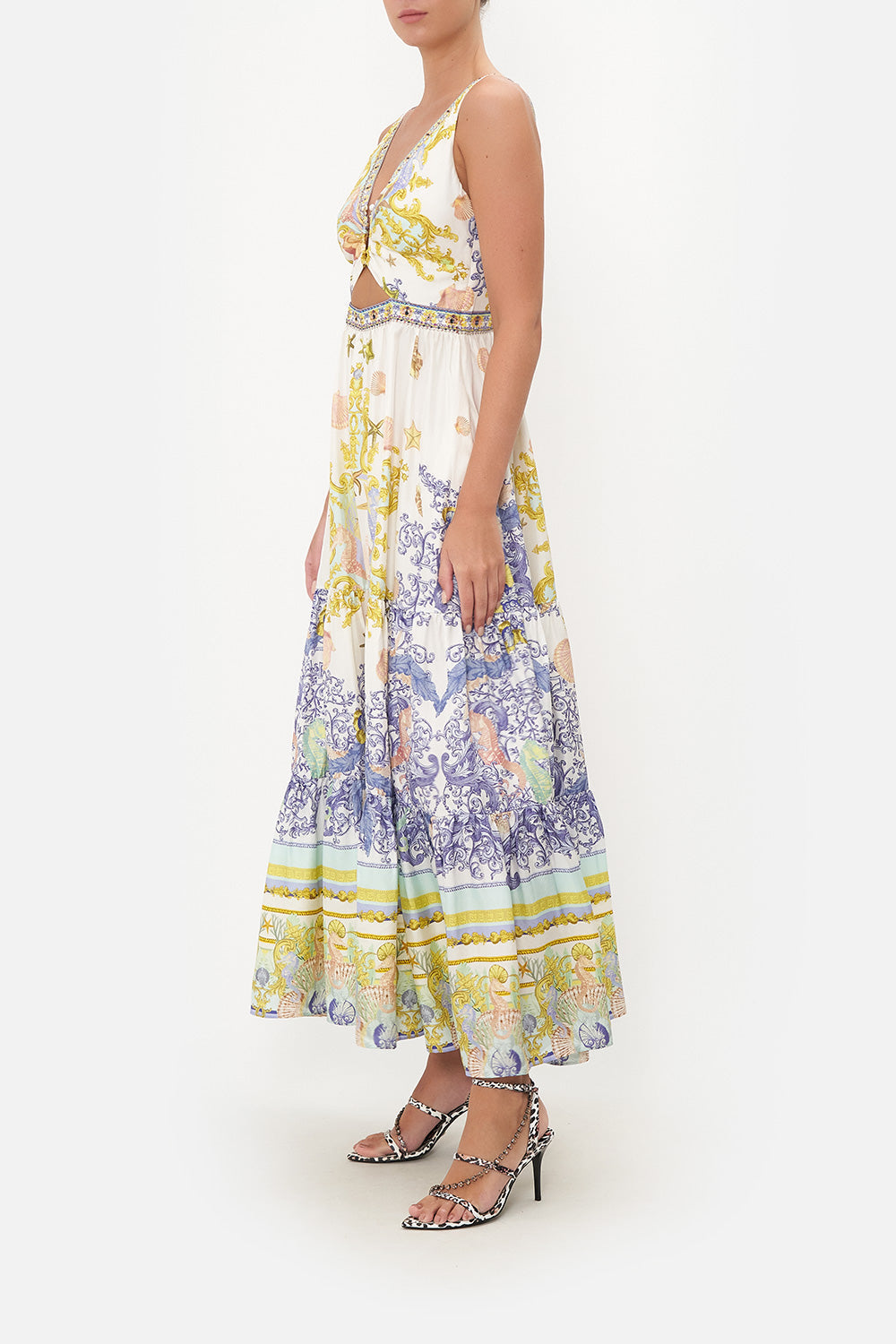 V NECK CUT OUT DRESS STAR OF THE SEA