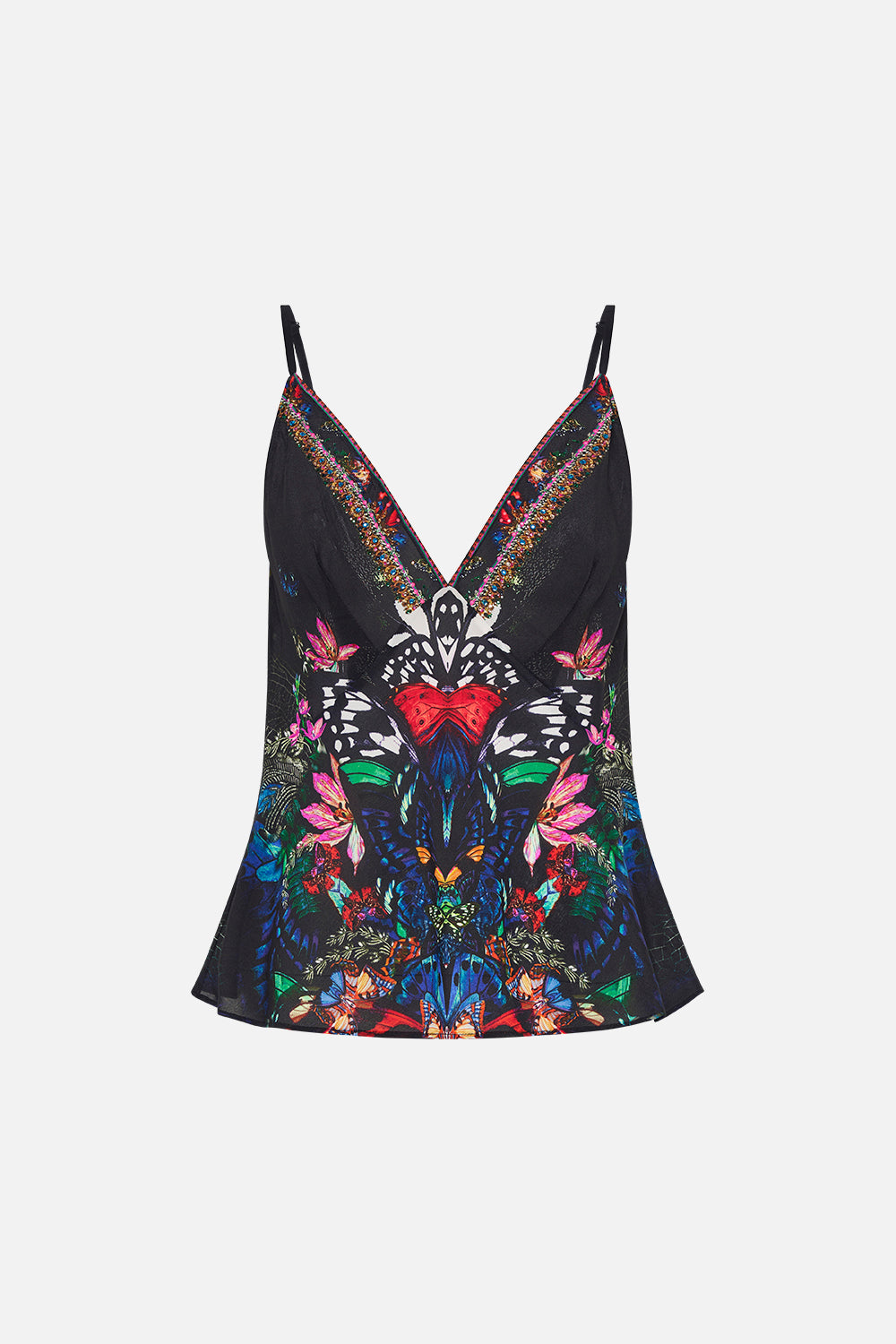 V NECK CAMI FLUTTER BY