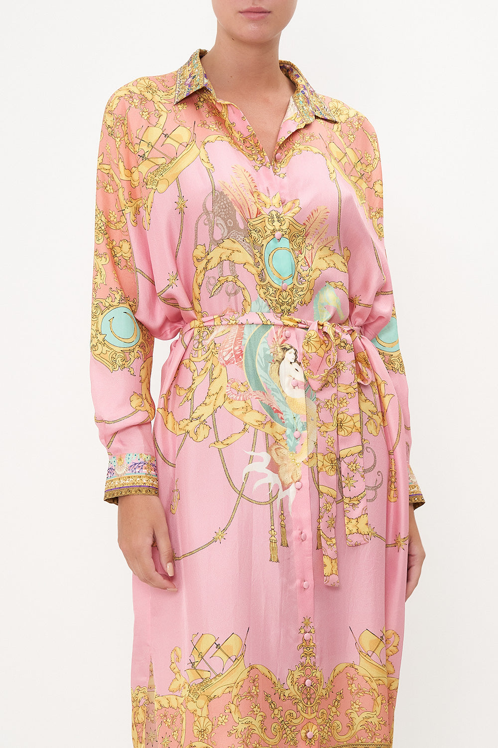 COLLARED BUTTON THROUGH DRESS MERMAID MOTEL