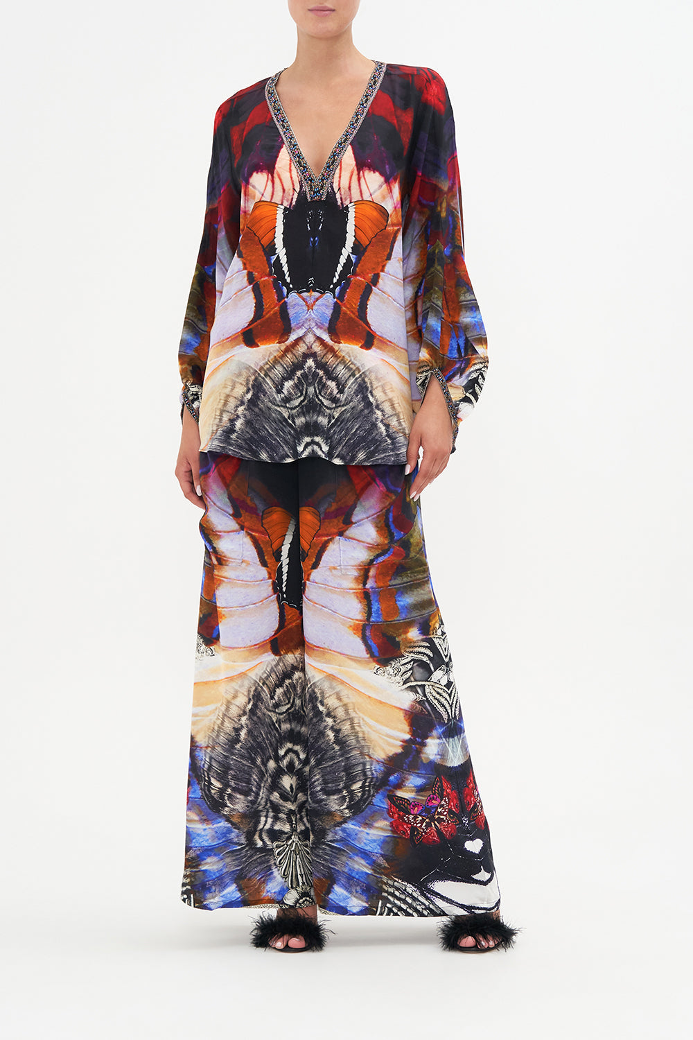 PANEL SLEEVE BLOUSE WINGS OF MARIPOSA