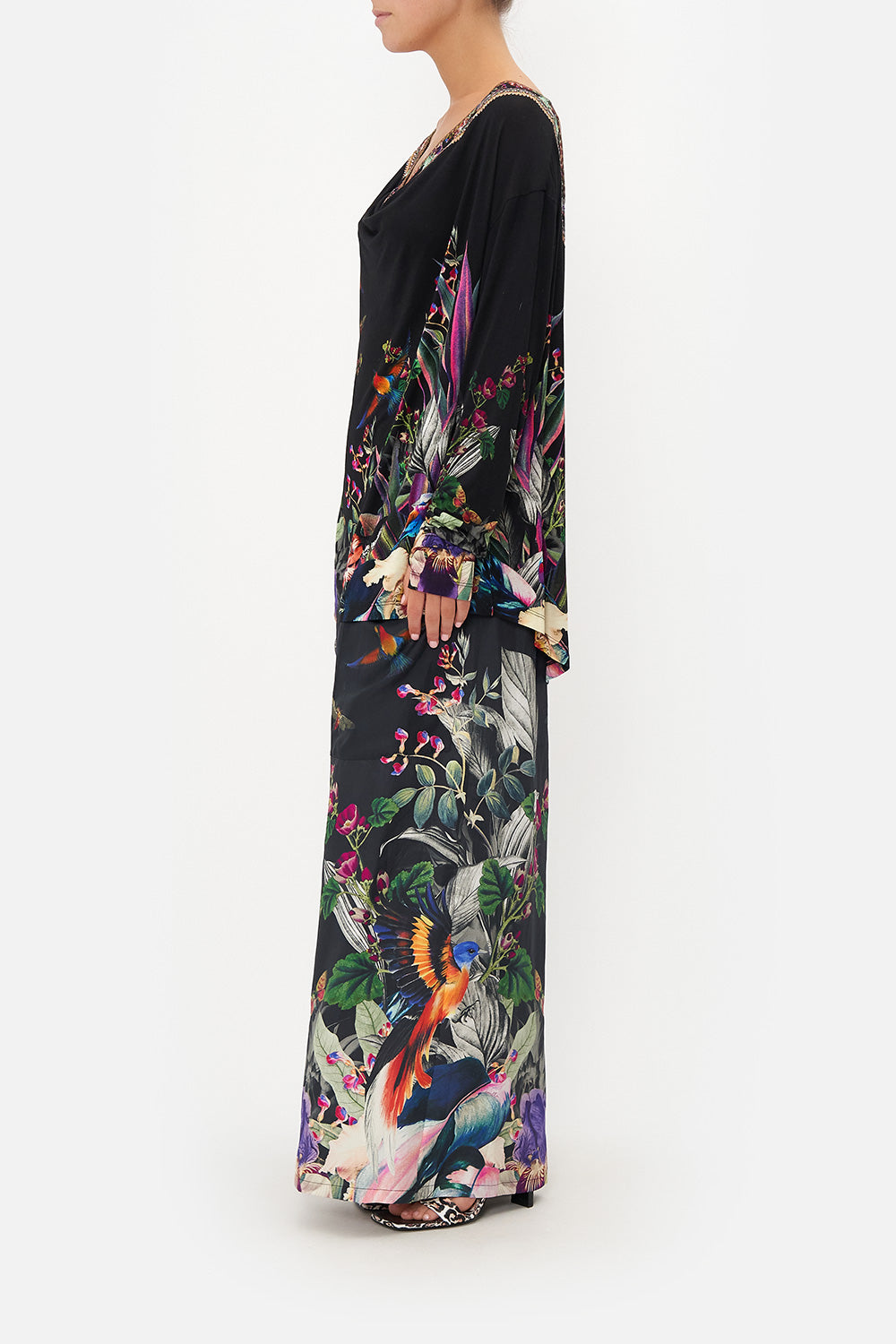 COWL BACK LONG SLEEVE TEE PARADISO PLACE