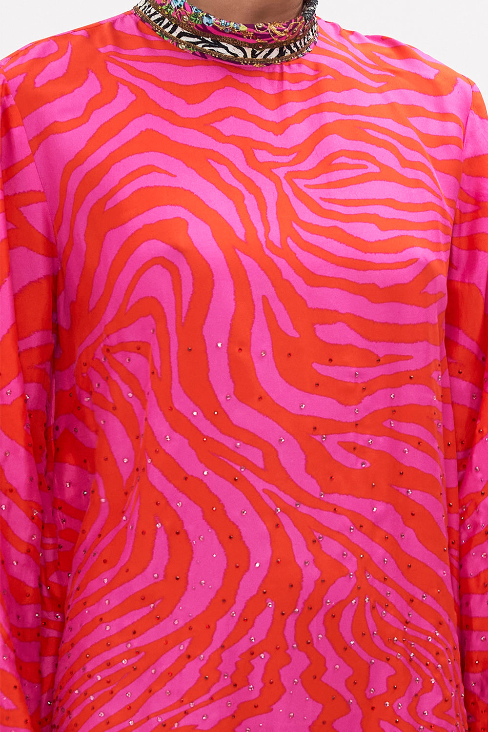 LONG SLEEVE SWING DRESS ZEBRA ZONE