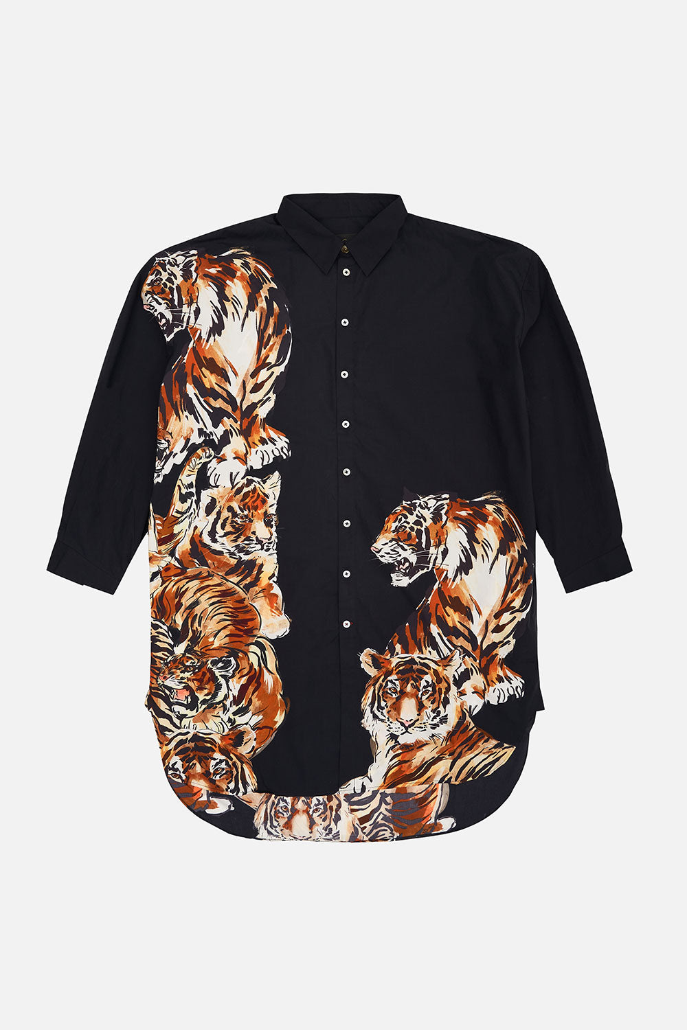 LONG LINE BUTTON UP MANTAN TIGER TALK