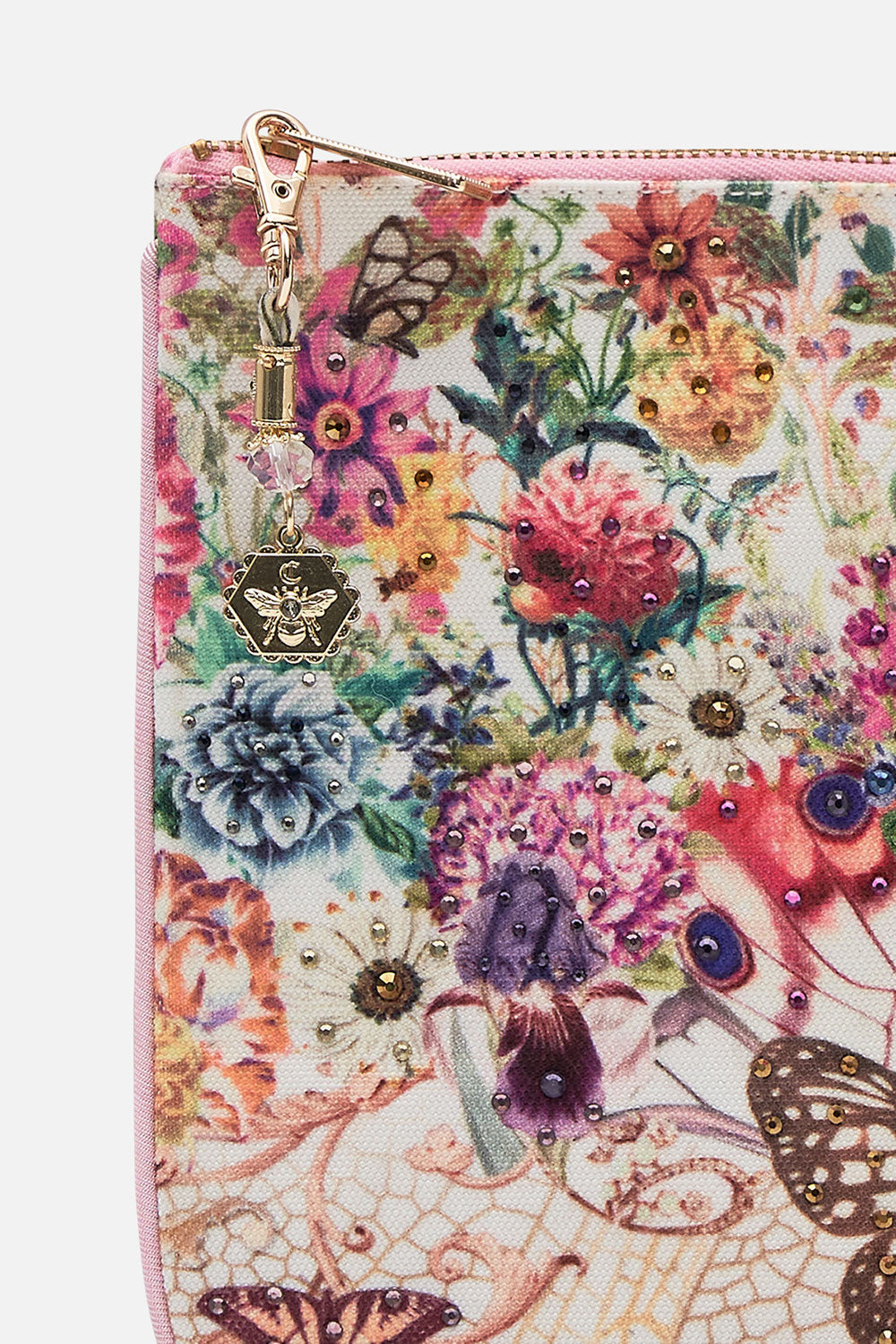 SMALL CANVAS CLUTCH QUEENS BEE HIVE