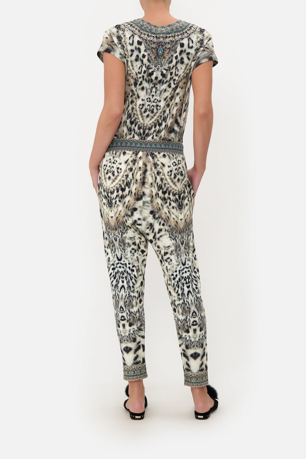 RIB WAIST RELAXED PANT SNOW WHISPERS LOUNGE