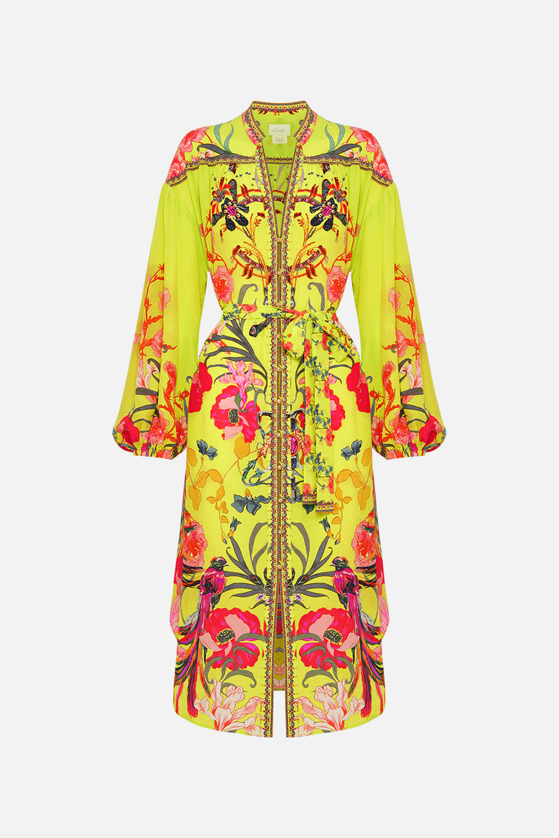 Blouson Sleeve Midi Dress, Peacock Proud CAMILLA EU CAMILLA UK