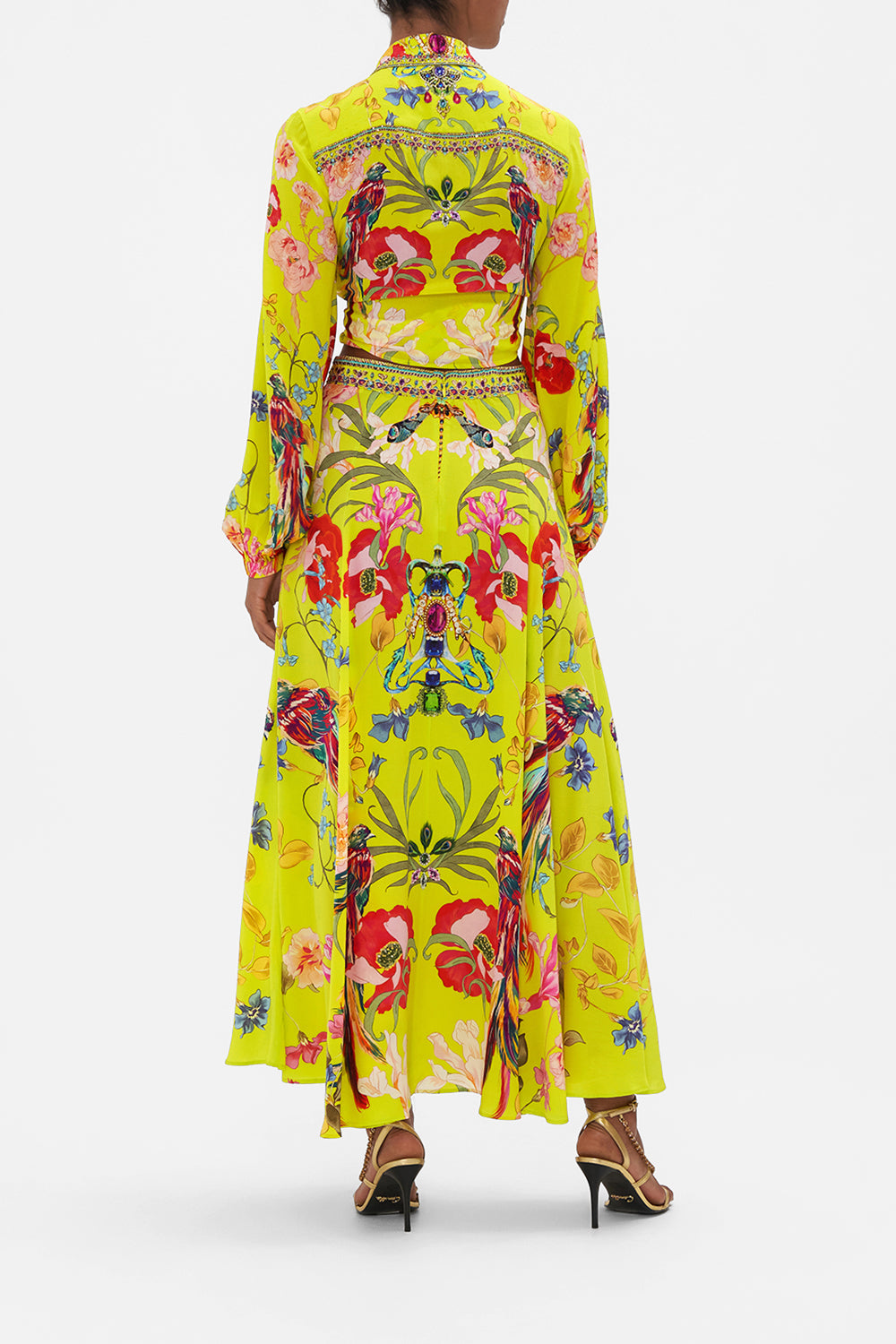 PANELLED FLARED LONG SKIRT PEACOCK PROUD