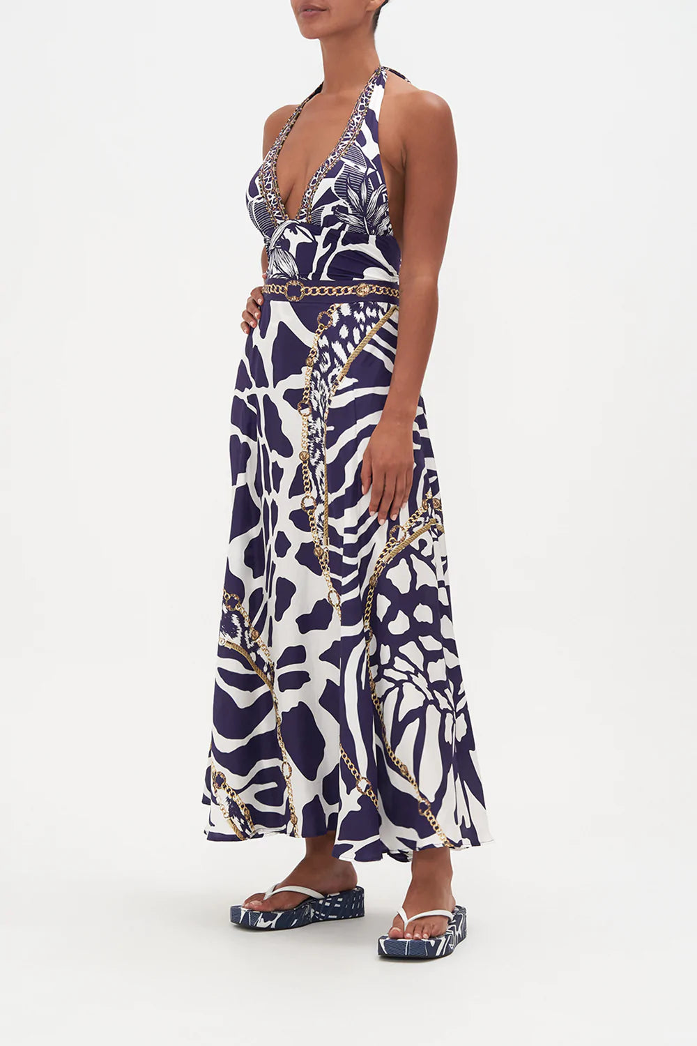 PANELLED FLARED LONG SKIRT WHERES YOUR HEAD AT