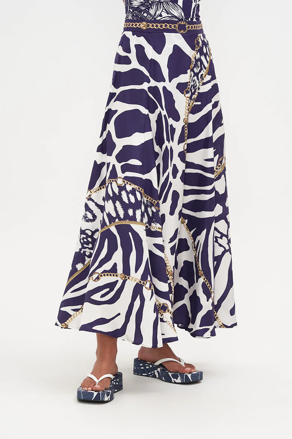 PANELLED FLARED LONG SKIRT WHERES YOUR HEAD AT