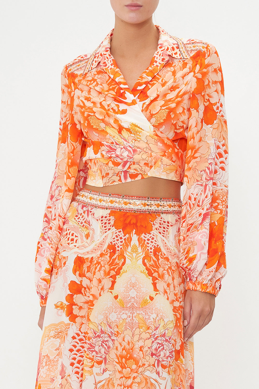 CROPPED WRAP SHIRT DRAGON MOTHER