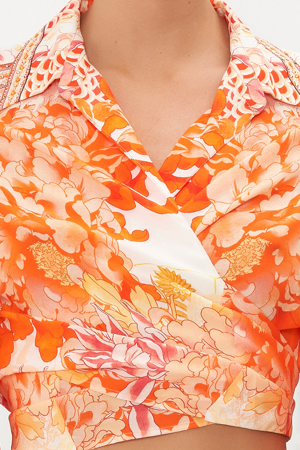 CROPPED WRAP SHIRT DRAGON MOTHER