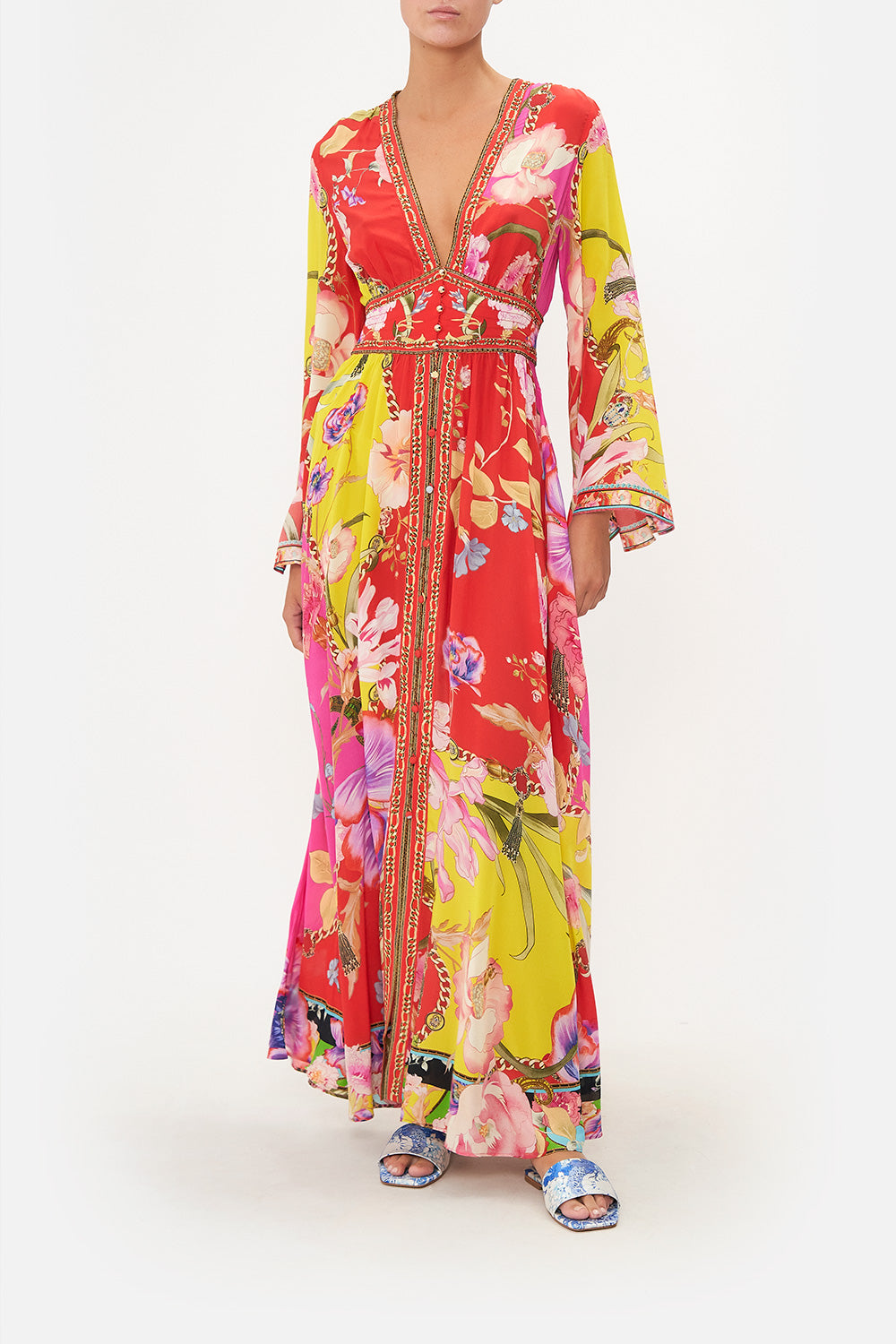 KIMONO SLEEVE DRESS WITH SHIRRING DETAIL THE BEETLES