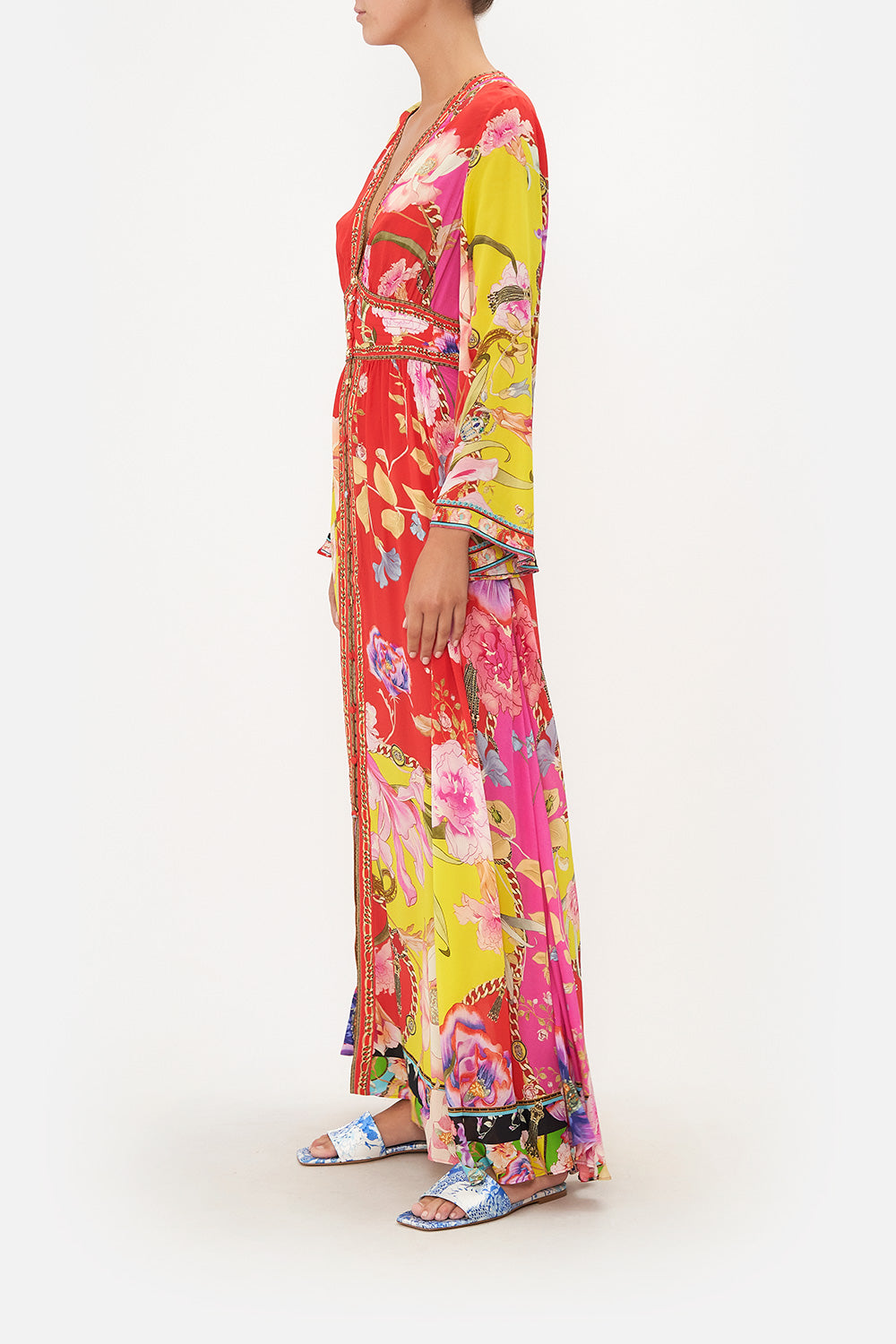 KIMONO SLEEVE DRESS WITH SHIRRING DETAIL THE BEETLES