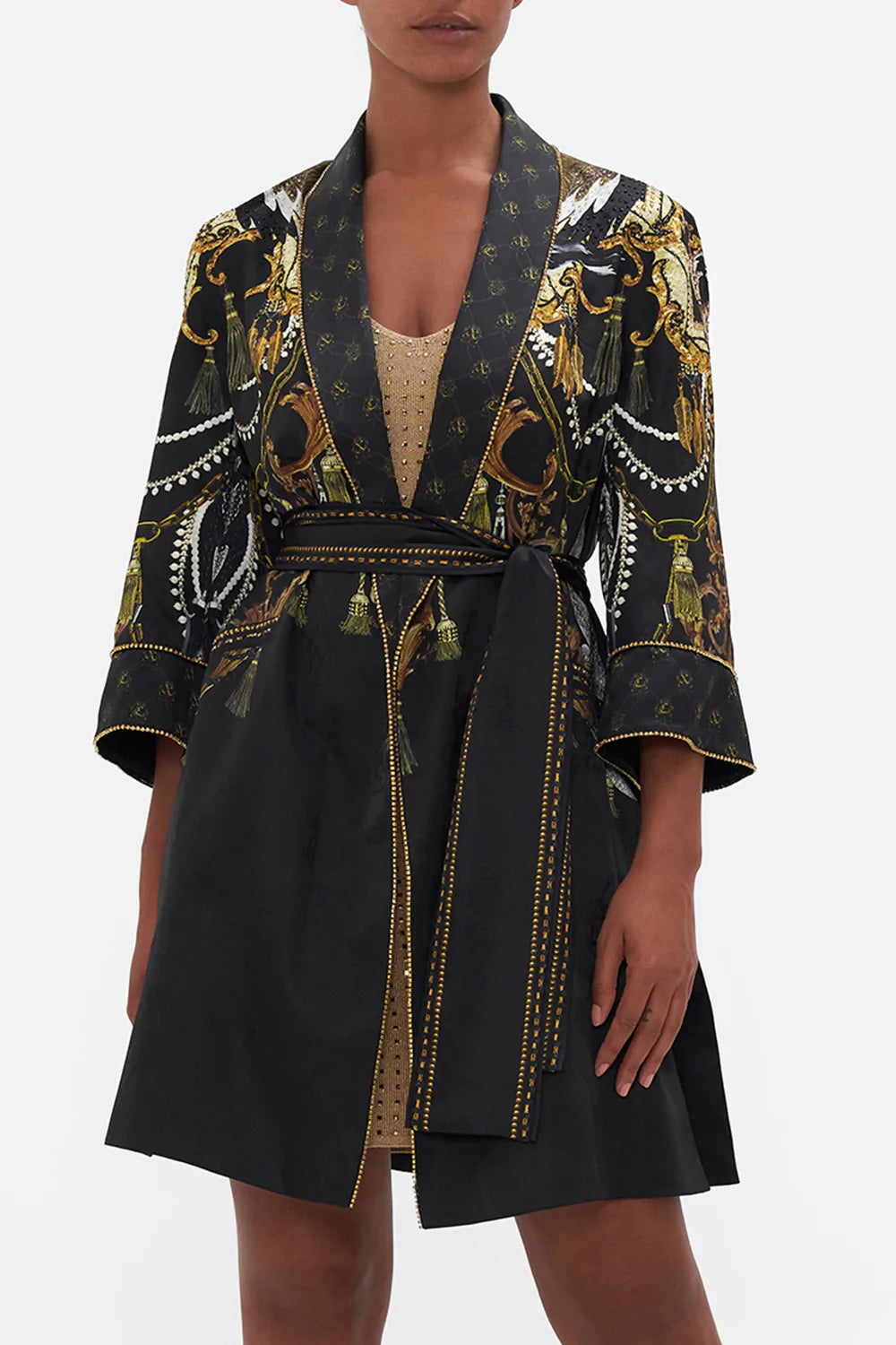 ROLL COLLAR PAJAMA JACKET RAVIN RAVEN