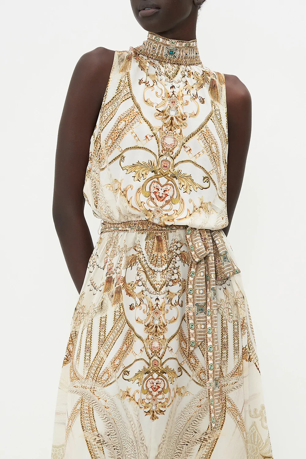 NECKTIE DRESS WITH ELASTICATED WAIST SOAR LIKE AN EAGLE