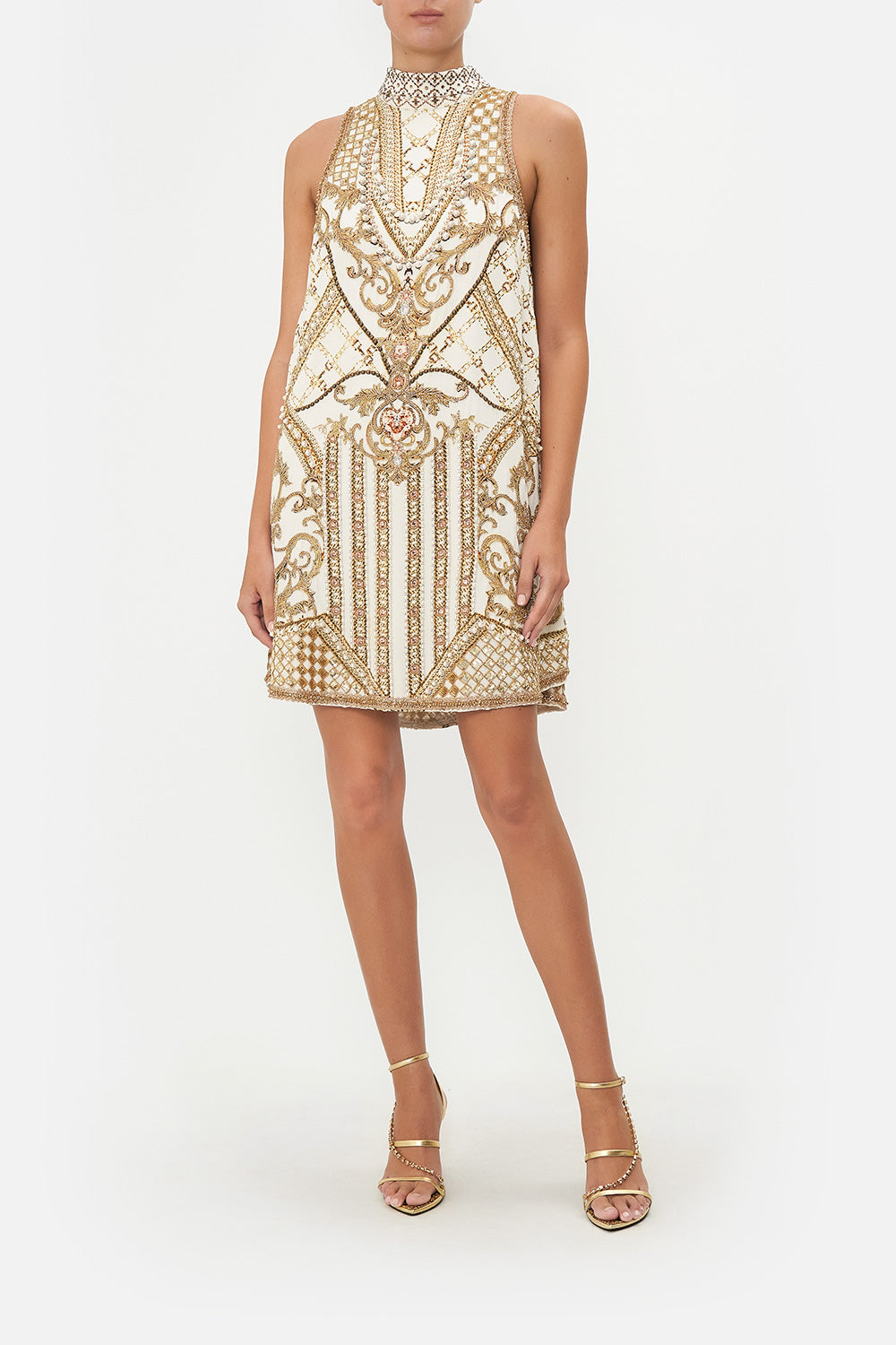 HIGH COLLAR SHIFT DRESS SOAR LIKE AN EAGLE