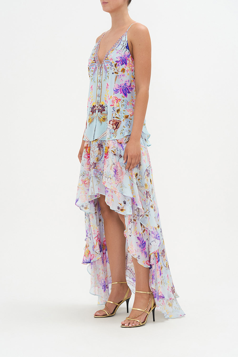 BUTTON FRONT V NECK CAMI LOVE WEB