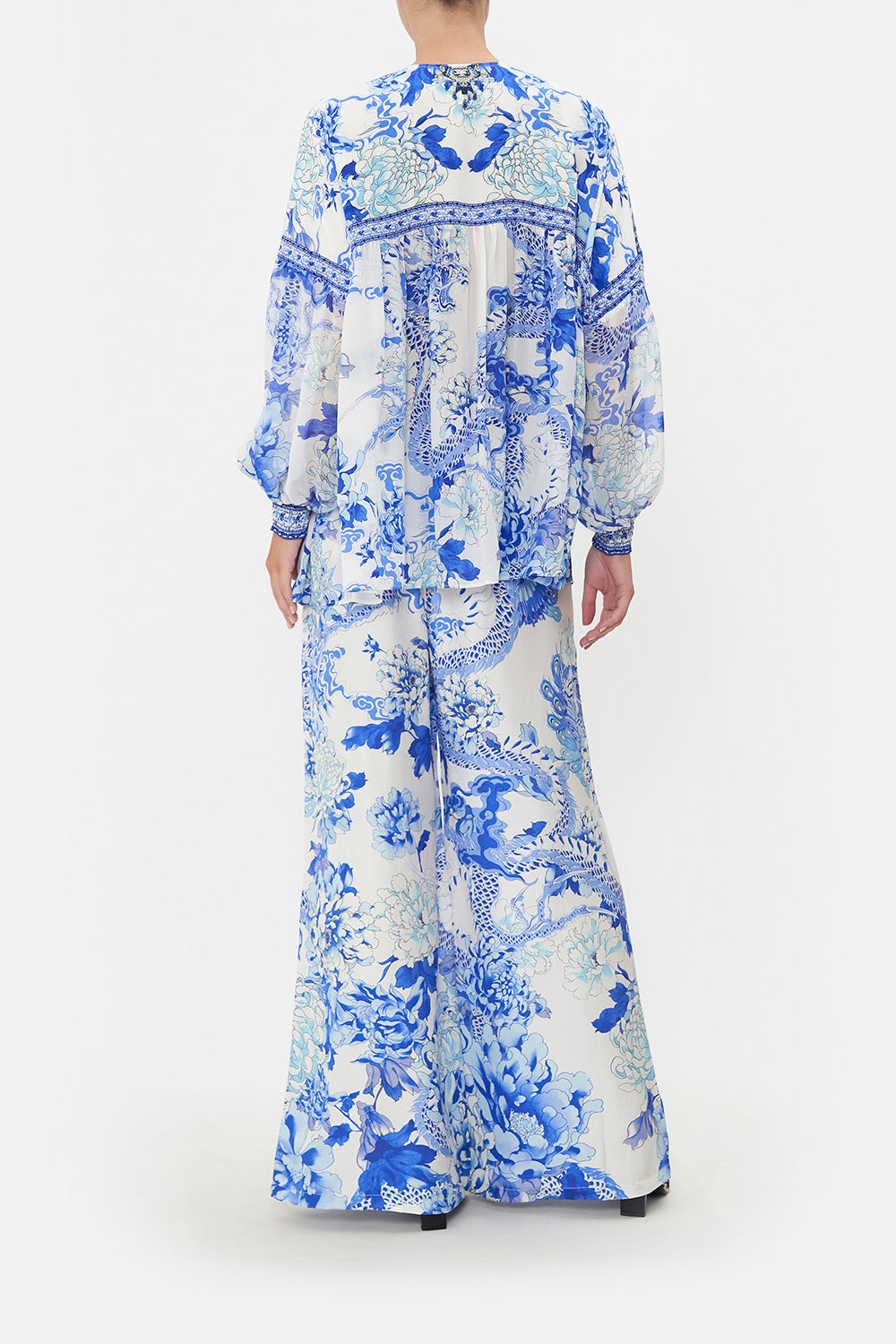 BLOUSON BLOUSE WITH NECK TIE HEART OF A DRAGON