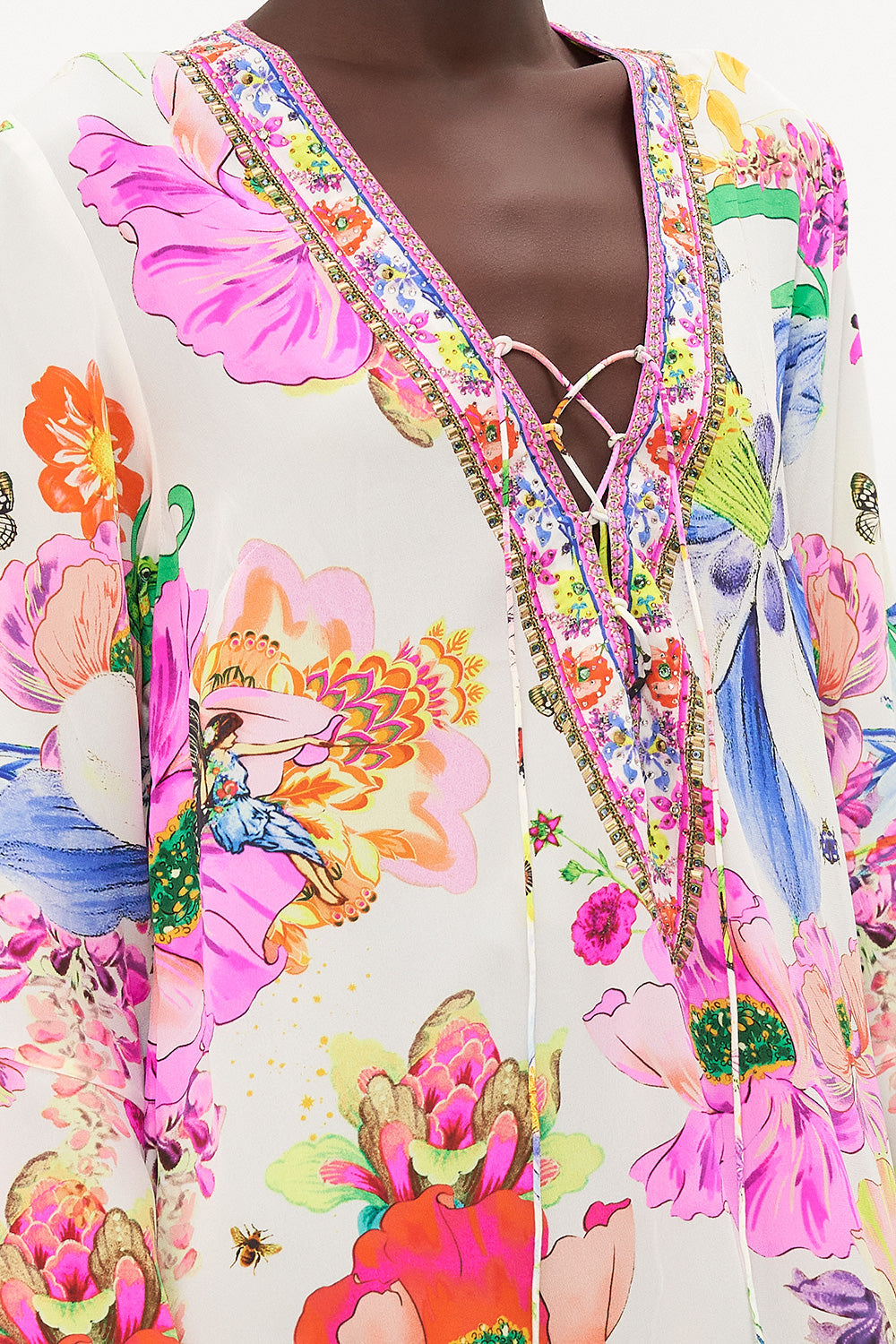 LACE UP DRESS WITH TIERED HEM FAIRY GANG