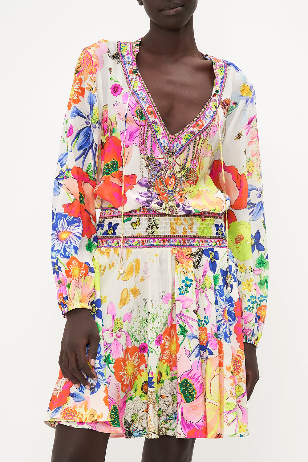 SHIRRED RELAXED SHORT DRESS FAIRY GANG