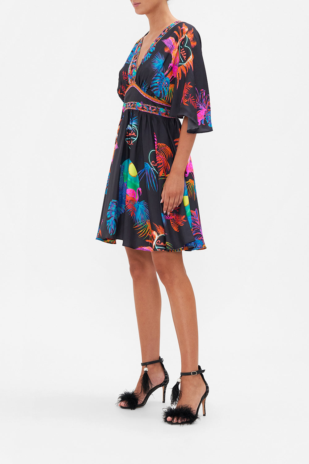 SHORT WAISTED DRESS NEUGHTY NEON