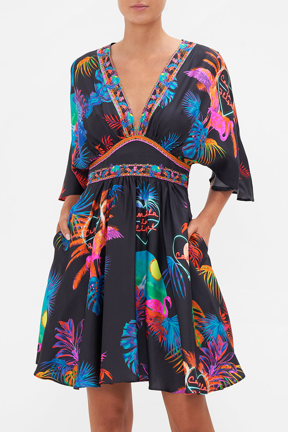 SHORT WAISTED DRESS NEUGHTY NEON