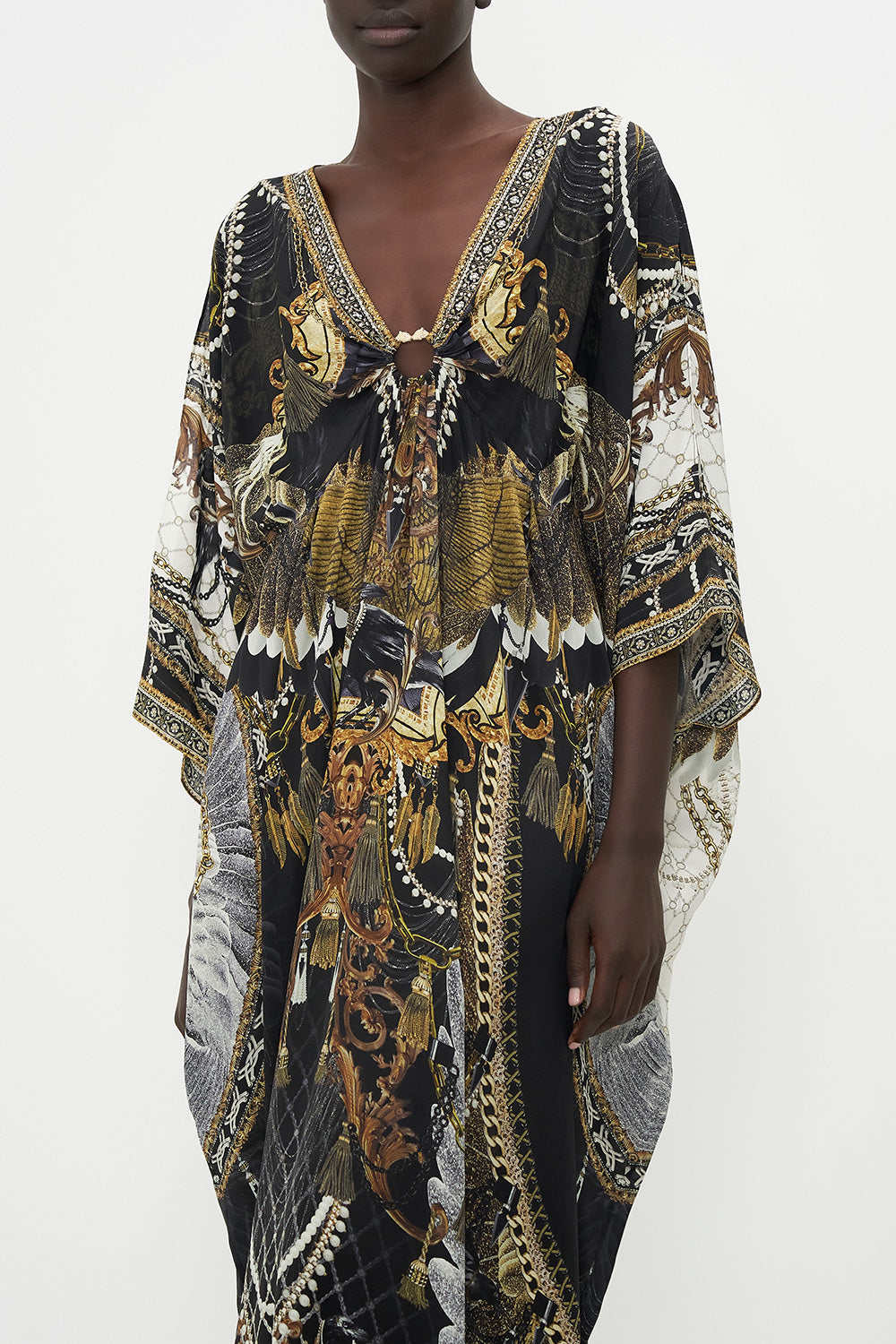 SPLIT SLEEVE KAFTAN WITH HARDWARE RAVIN RAVEN