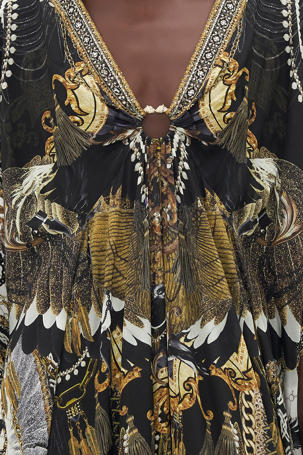 SPLIT SLEEVE KAFTAN WITH HARDWARE RAVIN RAVEN