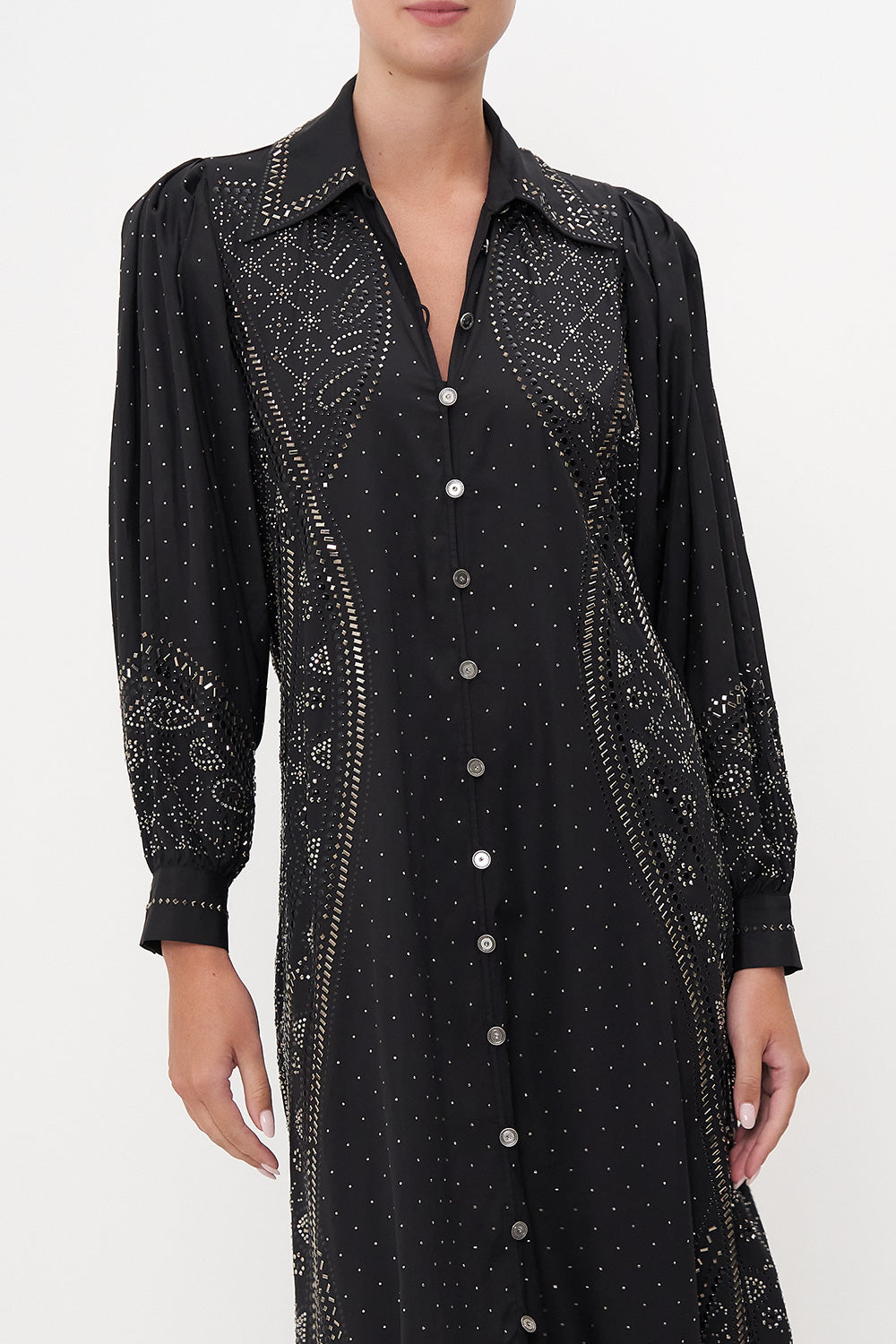 CURVED COLLAR SHIRT DRESS LUXE ESPIRITU