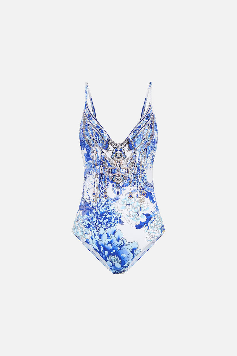 WIRED V-NECK ONE PIECE WONDERING WARATAH