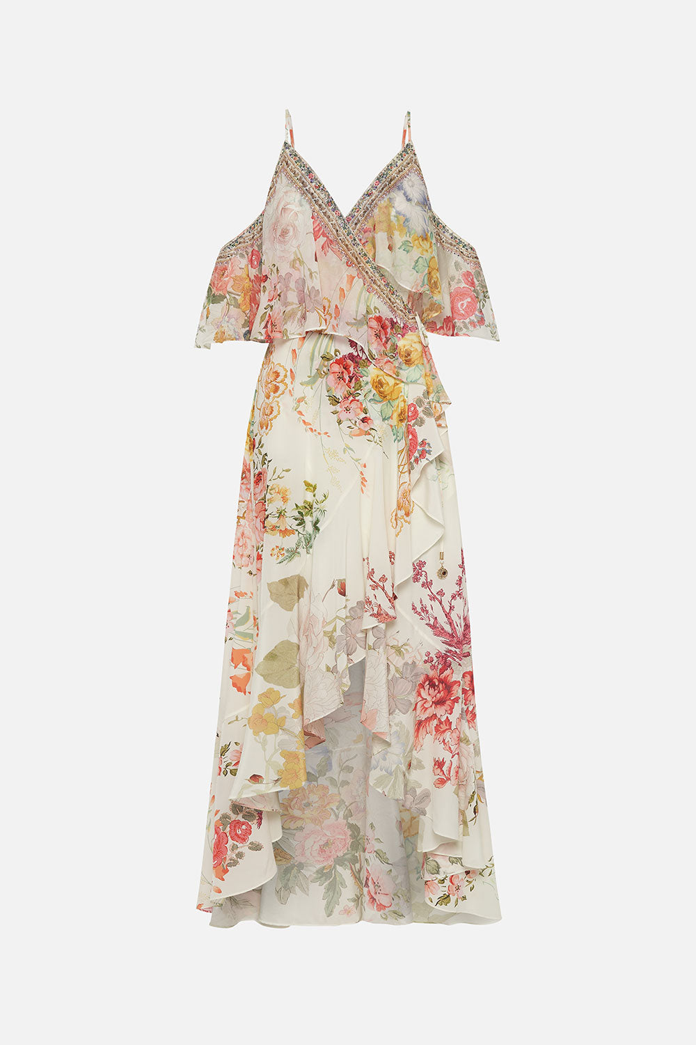 RUFFLE OVERLAYER WRAP DRESS ROMANTIC RITES