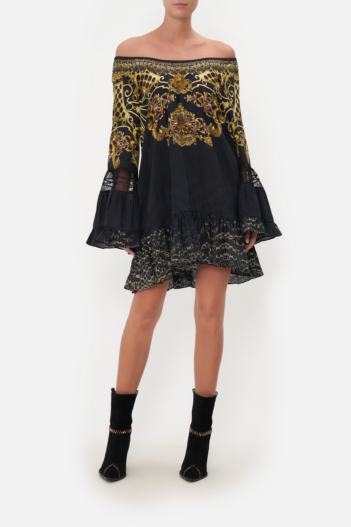 A LINE FRILL DRESS SHADOWS OF ARMADA