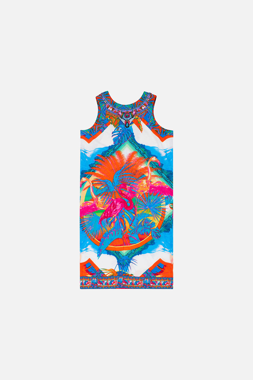 KIDS JERSEY TANK DRESS 12-14 FLAMENCO FLAMINGO