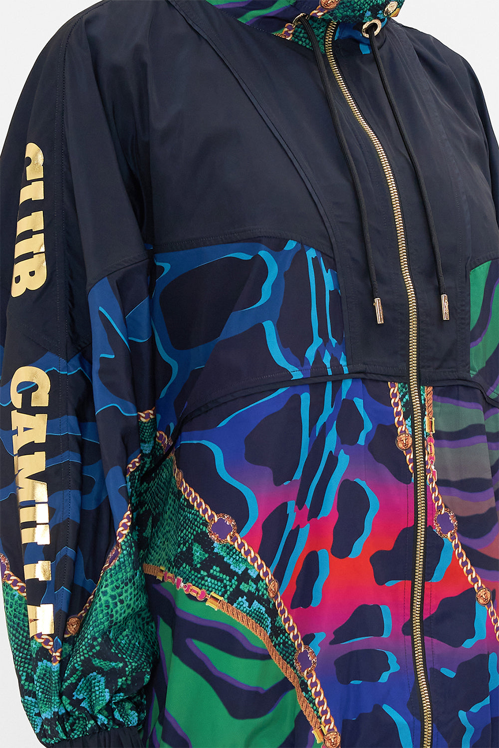 OVERSIZED ZIP FRONT HOODIE UNDER THE NEON SUN