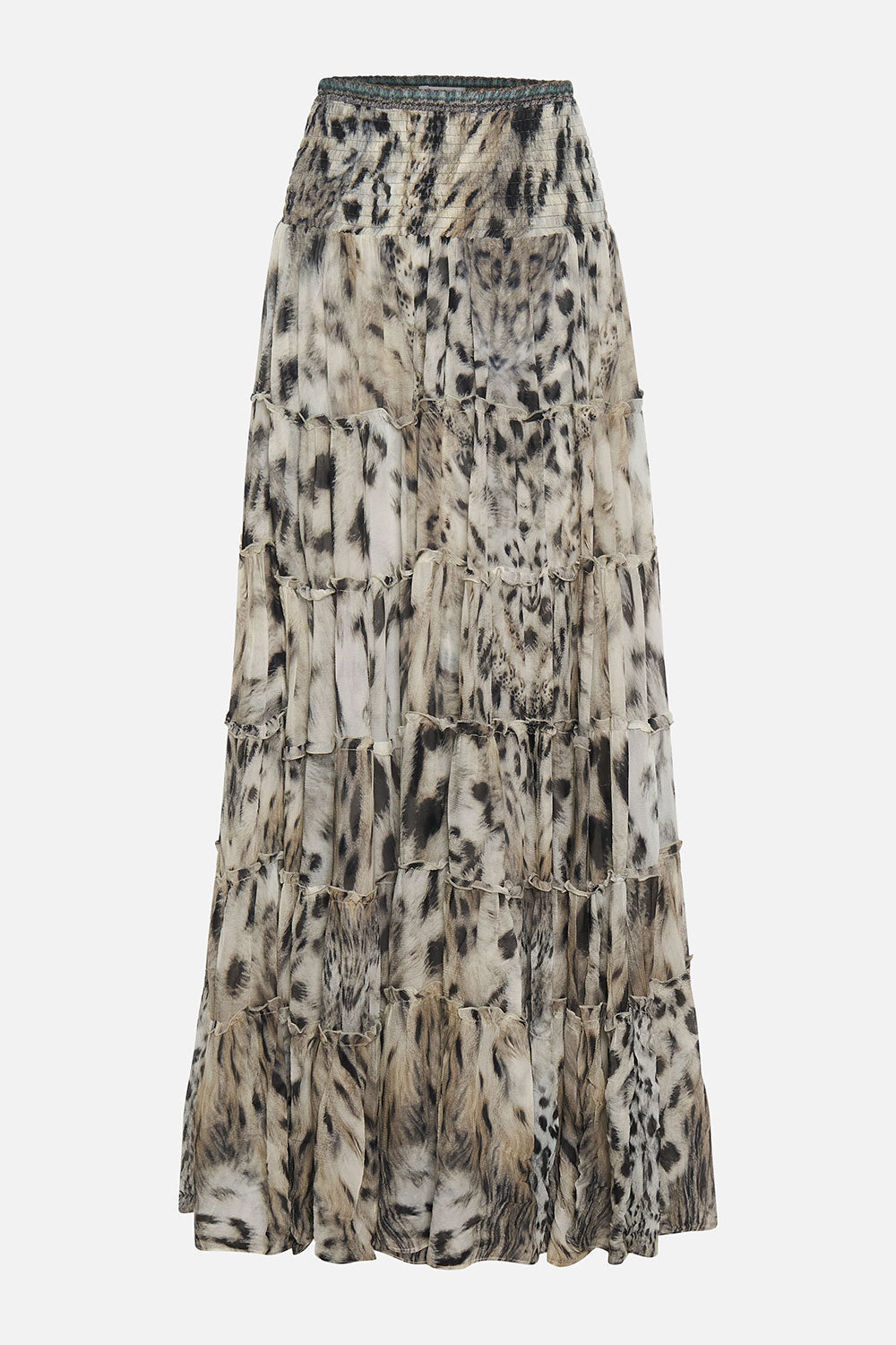 SHEER TIERED MAXI SKIRT SNOW WHISPERS