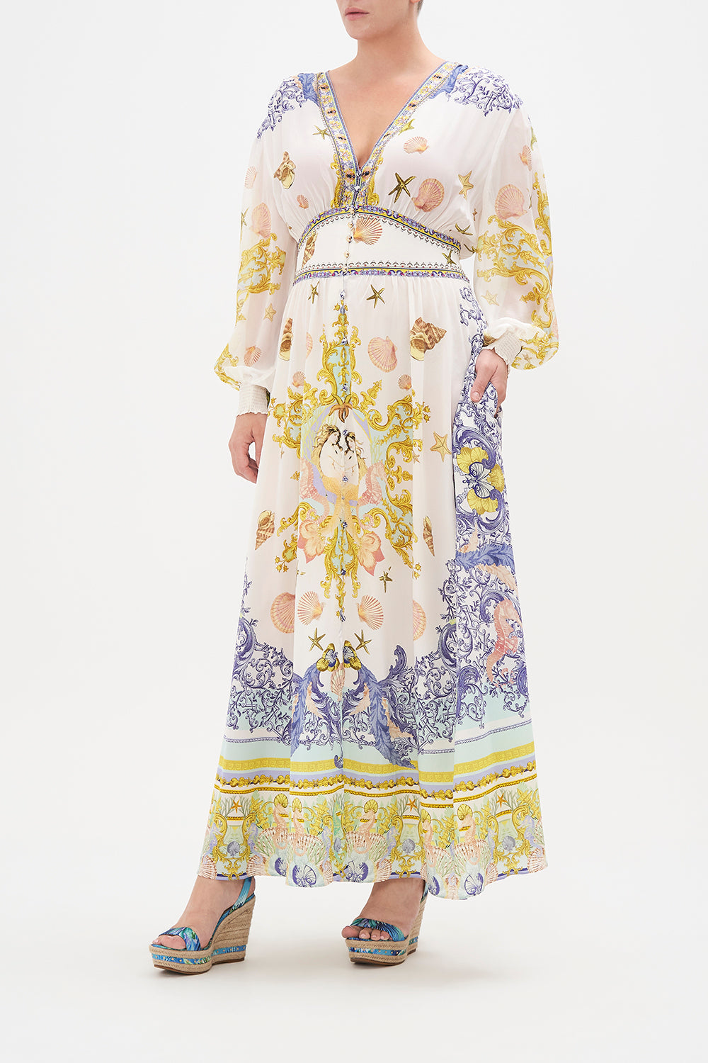 BUTTON DRESS WITH SHAPED WAISTBAND STAR OF THE SEA