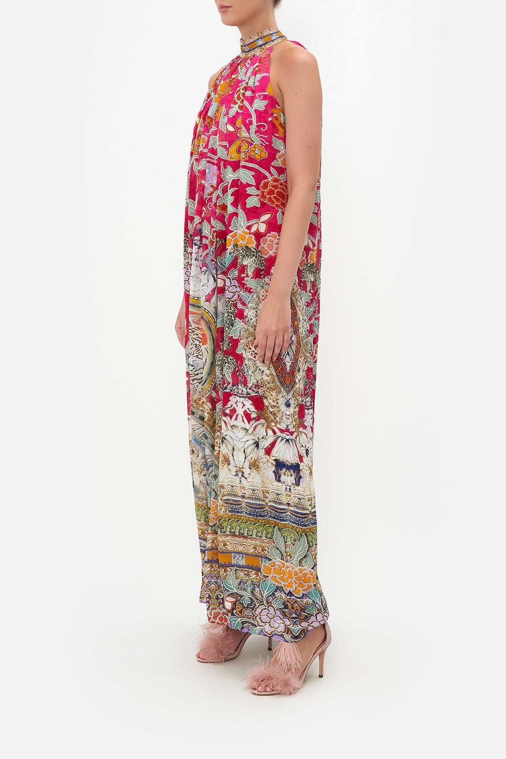 TIE NECK LONG DRESS TASTE OF TWILIGHT