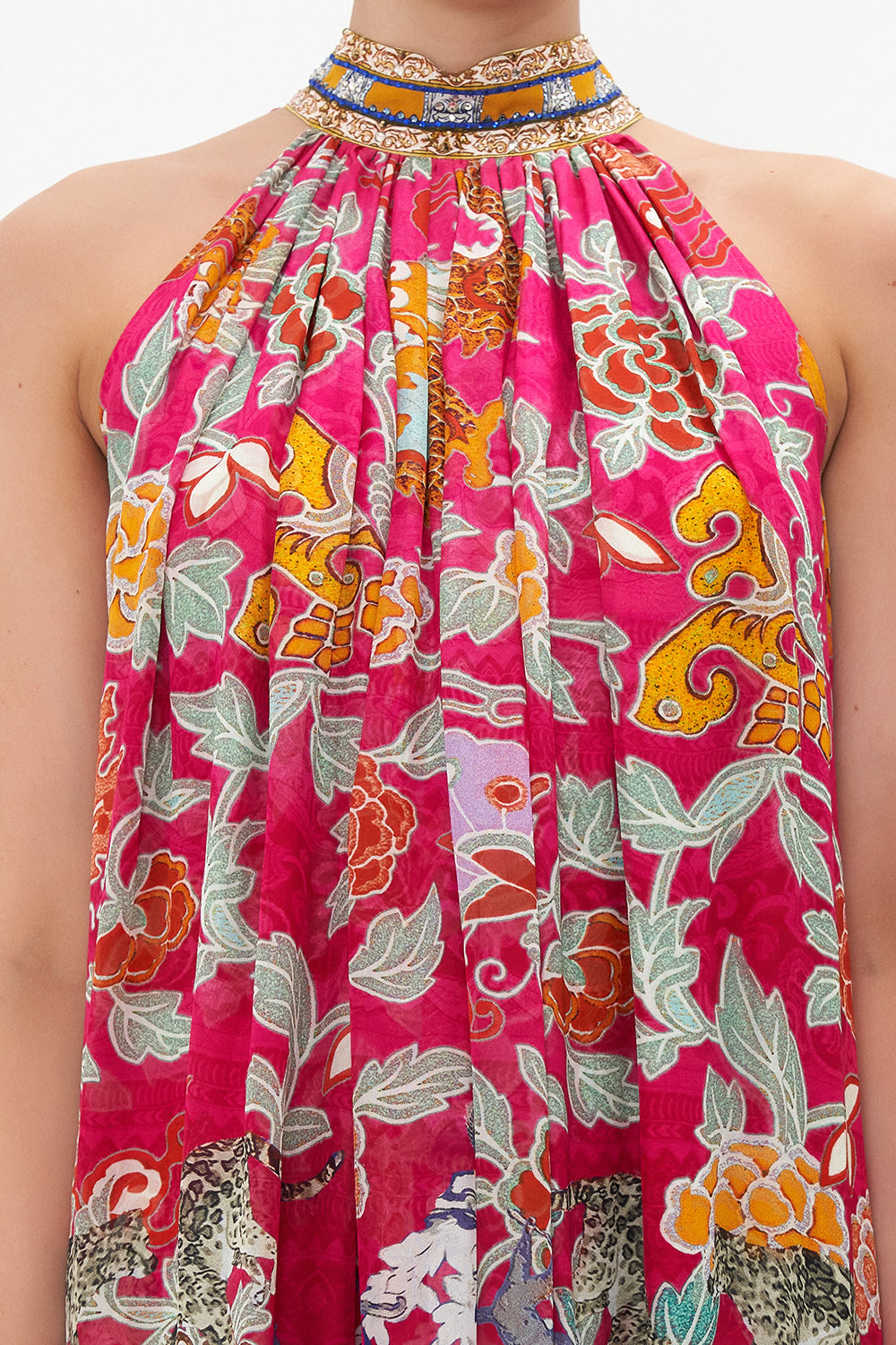 TIE NECK LONG DRESS TASTE OF TWILIGHT