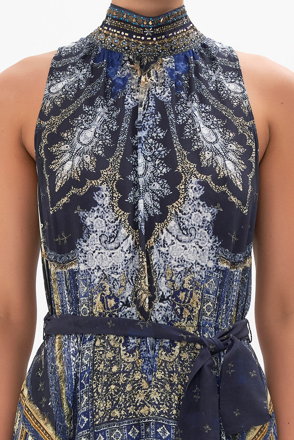 NECKTIE DRESS WITH ELASTICATED WAIST FOREVER FAMILY