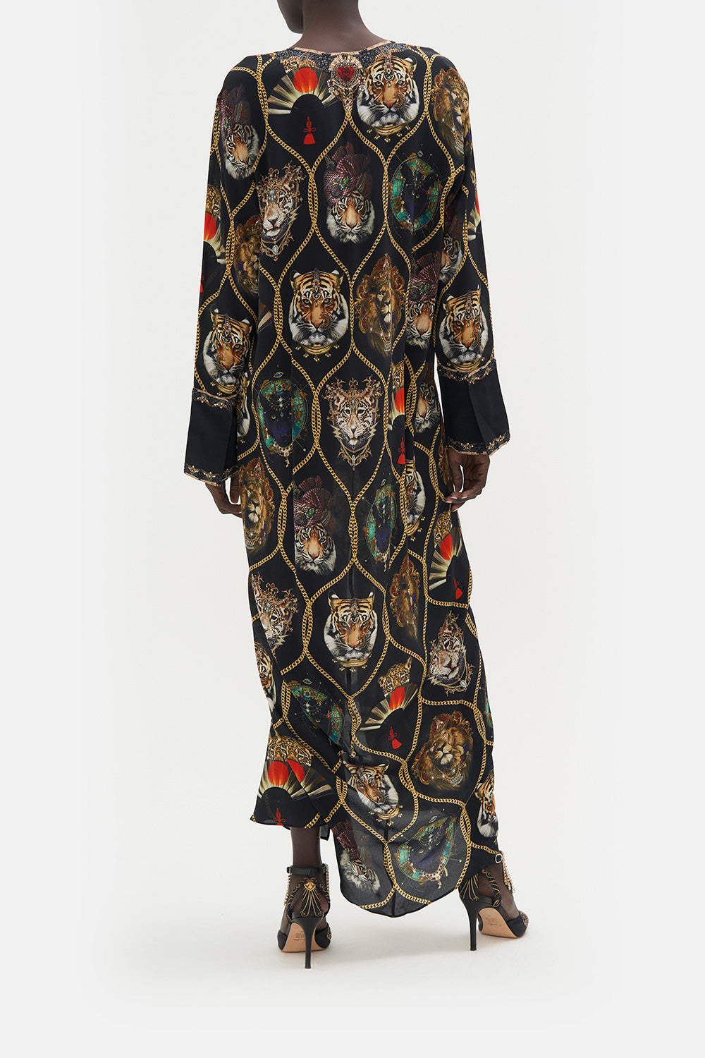 DRAPED BACK LONG SLEEVE DRESS JAGGIS JEWELS