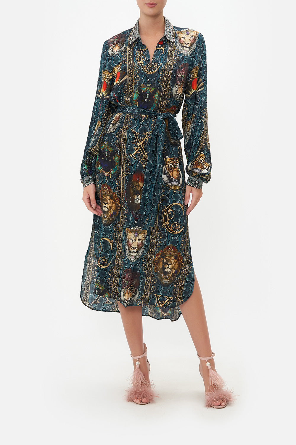 HIGH LOW MIDI SHIRT DRESS HEADS WILL ROLL