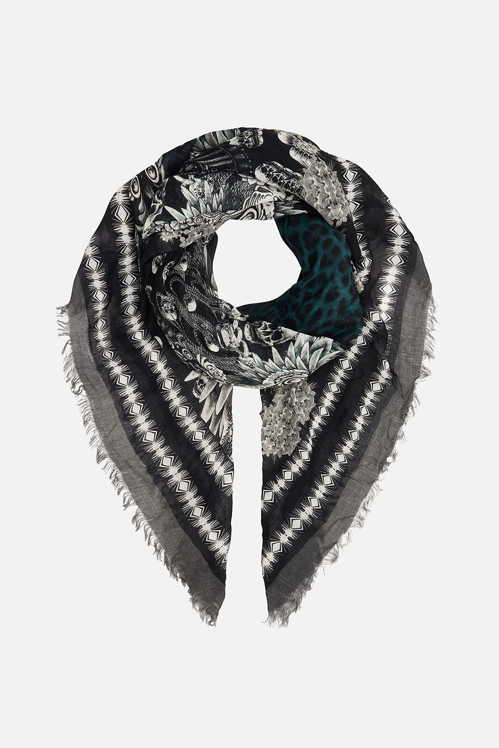 MENS LARGE SQUARE SCARF ANIMAL ANARCHY