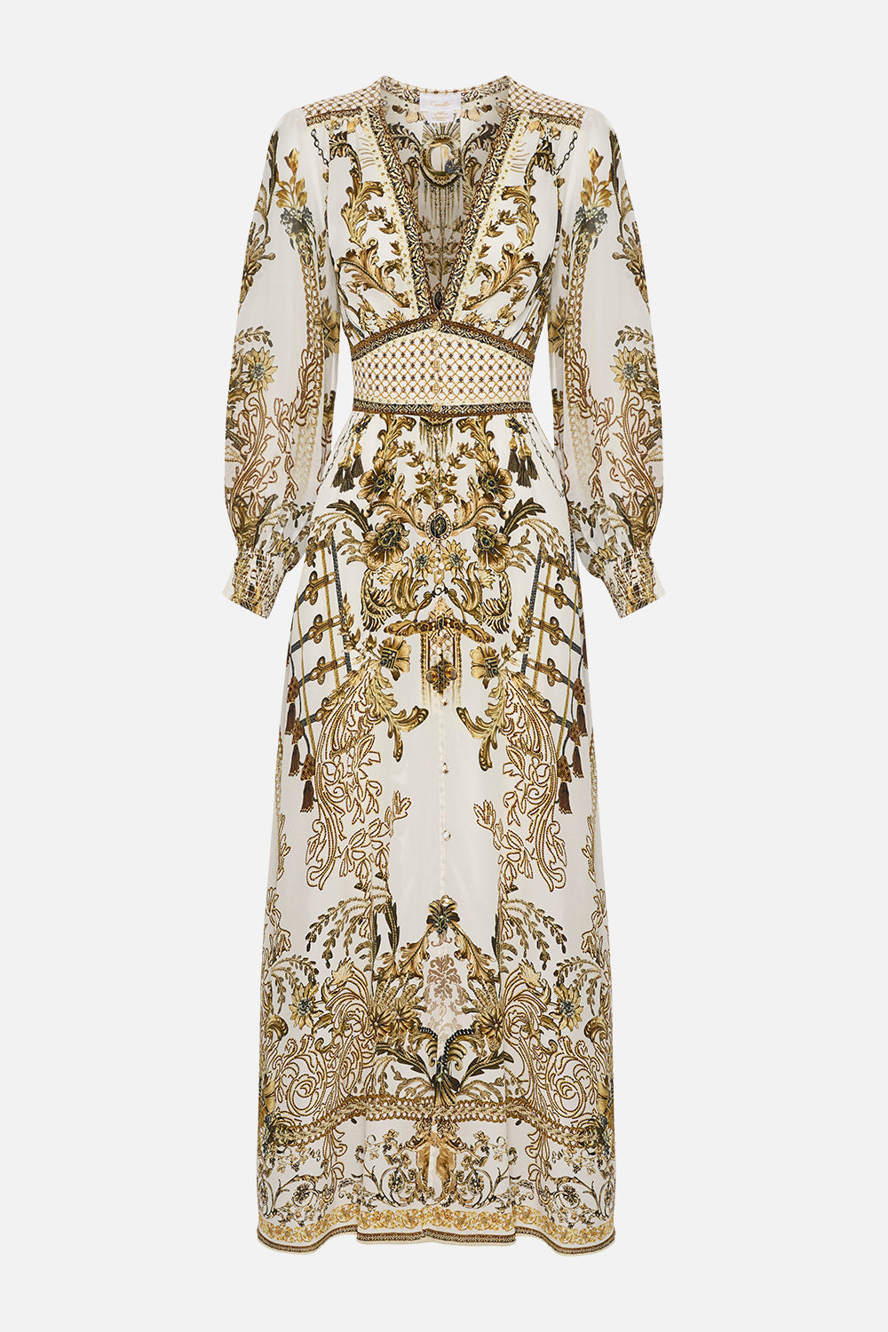 BUTTON DRESS WITH SHAPED WAISTBAND ROAD TO RICHESSE